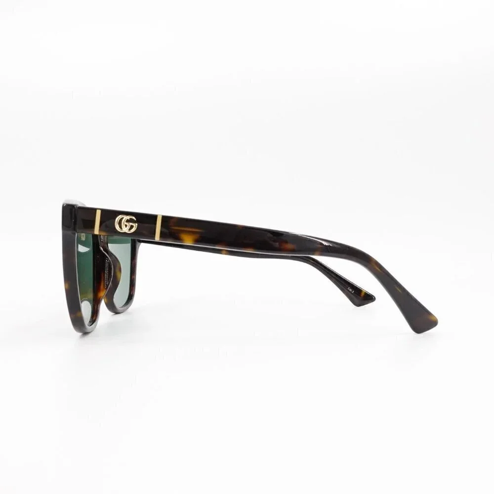Gucci GG0637 Square Sunglasses Dark Havana Green OS